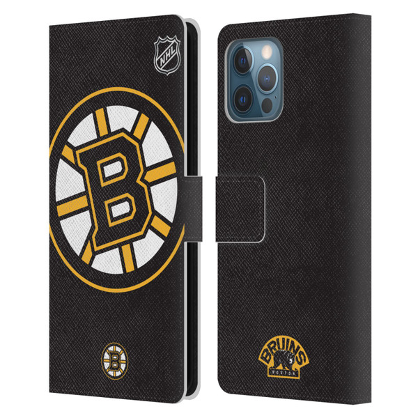 NHL Boston Bruins Oversized Leather Book Wallet Case Cover For Apple iPhone 12 Pro Max