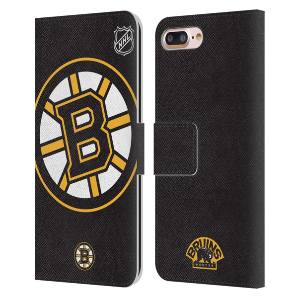 NHL Boston Bruins Oversized Leather Book Wallet Case Cover For Apple iPhone 7 Plus / iPhone 8 Plus