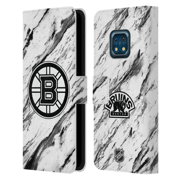 NHL Boston Bruins Marble Leather Book Wallet Case Cover For Nokia XR20