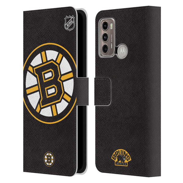 NHL Boston Bruins Oversized Leather Book Wallet Case Cover For Motorola Moto G60 / Moto G40 Fusion