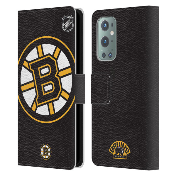 NHL Boston Bruins Oversized Leather Book Wallet Case Cover For OnePlus 9