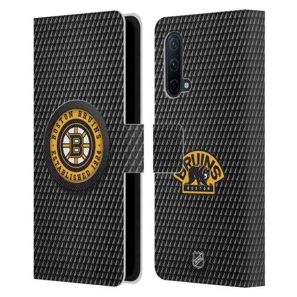 NHL Boston Bruins Puck Texture Leather Book Wallet Case Cover For OnePlus Nord CE 5G