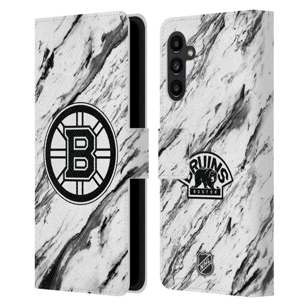 NHL Boston Bruins Marble Leather Book Wallet Case Cover For Samsung Galaxy A13 5G (2021)