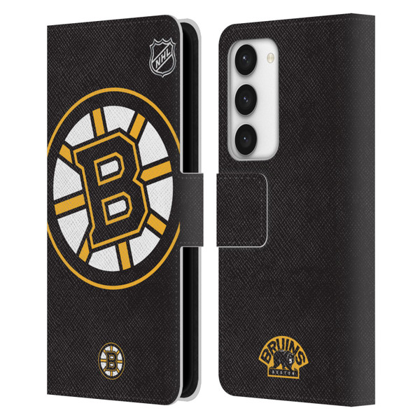 NHL Boston Bruins Oversized Leather Book Wallet Case Cover For Samsung Galaxy S23 5G