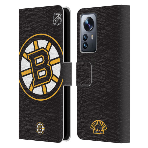 NHL Boston Bruins Oversized Leather Book Wallet Case Cover For Xiaomi 12 Pro