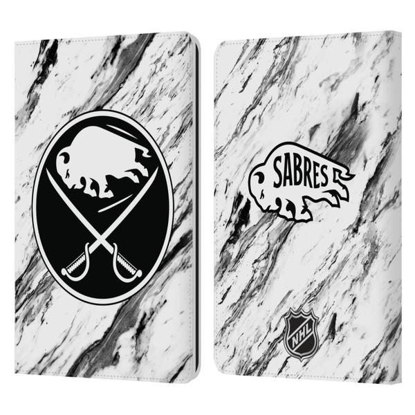 NHL Buffalo Sabres Marble Leather Book Wallet Case Cover For Amazon Kindle Paperwhite 1 / 2 / 3