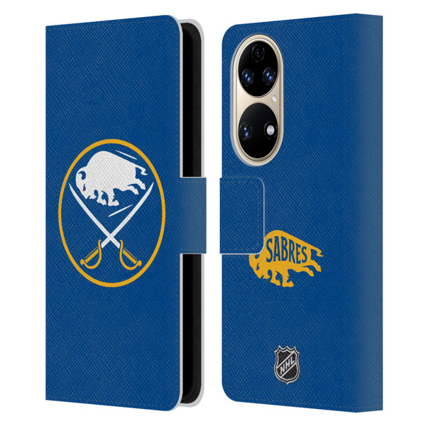 NHL Buffalo Sabres Plain Leather Book Wallet Case Cover For Huawei P50