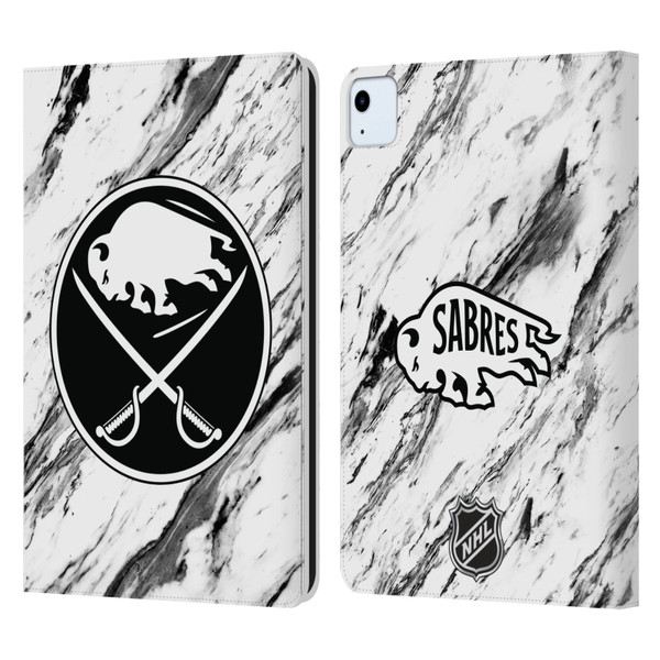 NHL Buffalo Sabres Marble Leather Book Wallet Case Cover For Apple iPad Air 11 2020/2022/2024