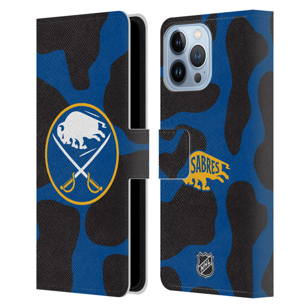 NHL Buffalo Sabres Cow Pattern Leather Book Wallet Case Cover For Apple iPhone 13 Pro Max