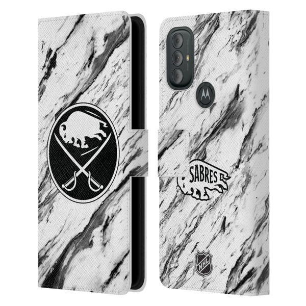 NHL Buffalo Sabres Marble Leather Book Wallet Case Cover For Motorola Moto G10 / Moto G20 / Moto G30