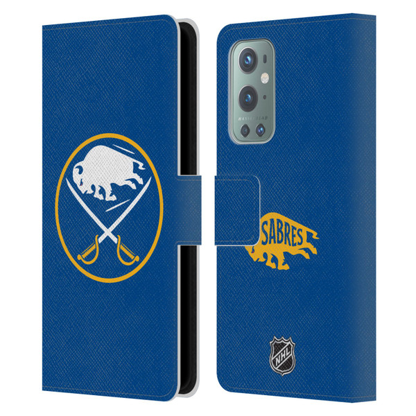 NHL Buffalo Sabres Plain Leather Book Wallet Case Cover For OnePlus 9