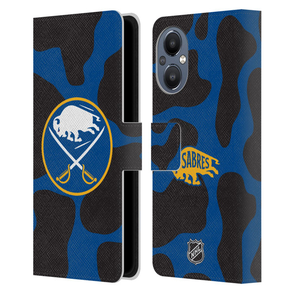 NHL Buffalo Sabres Cow Pattern Leather Book Wallet Case Cover For OnePlus Nord N20 5G