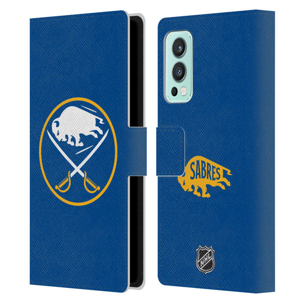 NHL Buffalo Sabres Plain Leather Book Wallet Case Cover For OnePlus Nord 2 5G