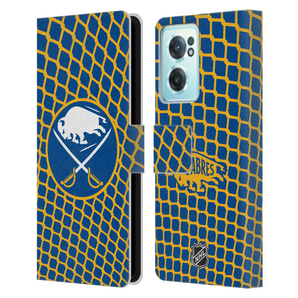 NHL Buffalo Sabres Net Pattern Leather Book Wallet Case Cover For OnePlus Nord CE 2 5G