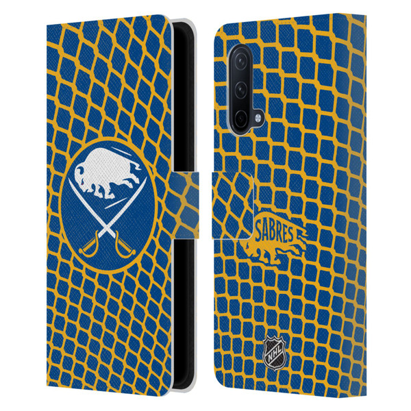 NHL Buffalo Sabres Net Pattern Leather Book Wallet Case Cover For OnePlus Nord CE 5G