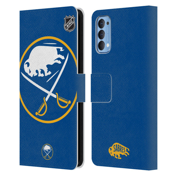 NHL Buffalo Sabres Oversized Leather Book Wallet Case Cover For OPPO Reno 4 5G