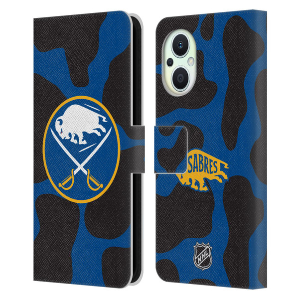 NHL Buffalo Sabres Cow Pattern Leather Book Wallet Case Cover For OPPO Reno8 Lite