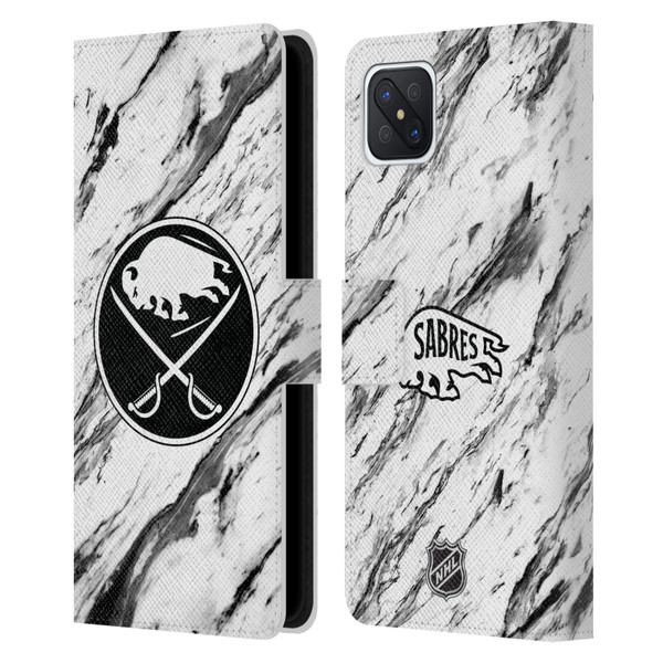 NHL Buffalo Sabres Marble Leather Book Wallet Case Cover For OPPO Reno4 Z 5G