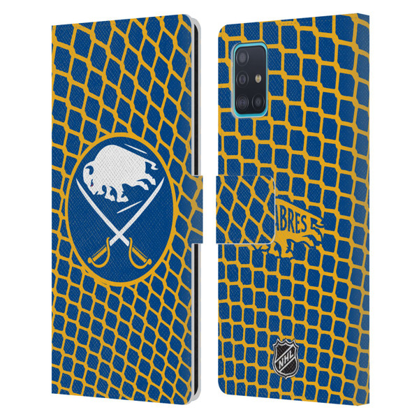 NHL Buffalo Sabres Net Pattern Leather Book Wallet Case Cover For Samsung Galaxy A51 (2019)