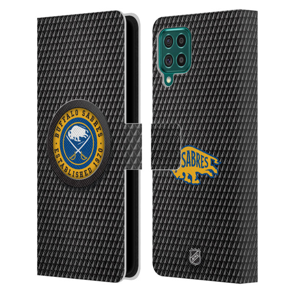 NHL Buffalo Sabres Puck Texture Leather Book Wallet Case Cover For Samsung Galaxy F62 (2021)