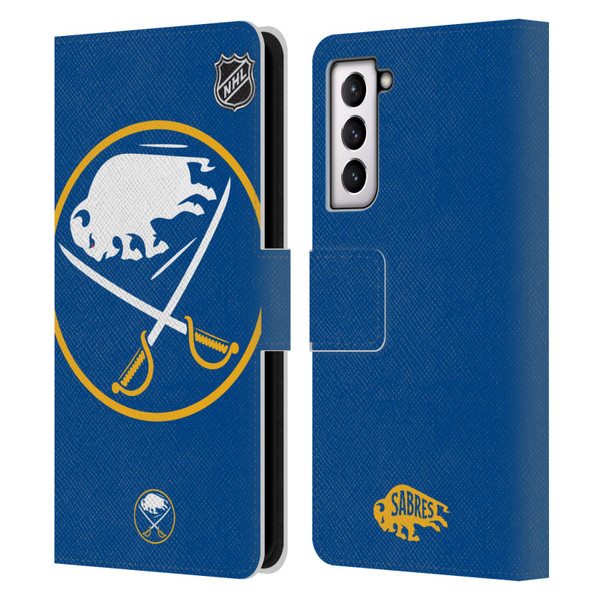 NHL Buffalo Sabres Oversized Leather Book Wallet Case Cover For Samsung Galaxy S21 5G