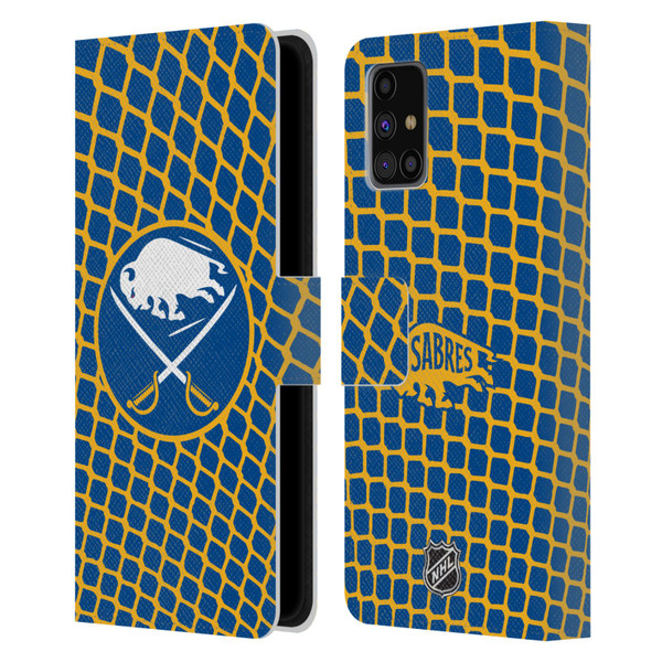 NHL Buffalo Sabres Net Pattern Leather Book Wallet Case Cover For Samsung Galaxy M31s (2020)