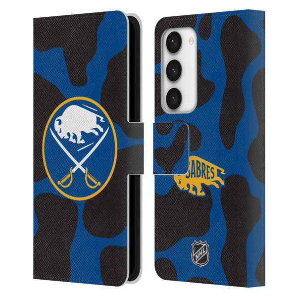 NHL Buffalo Sabres Cow Pattern Leather Book Wallet Case Cover For Samsung Galaxy S23 5G