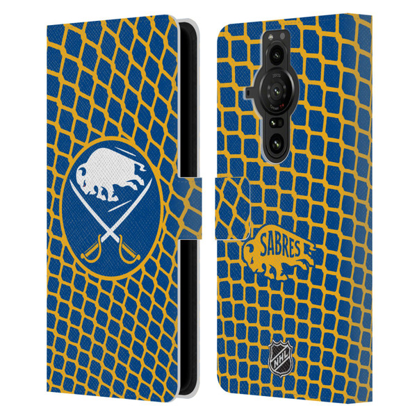 NHL Buffalo Sabres Net Pattern Leather Book Wallet Case Cover For Sony Xperia Pro-I