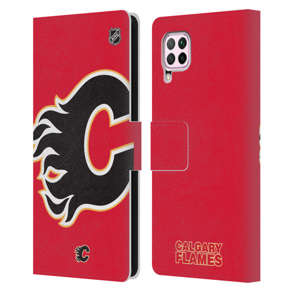 NHL Calgary Flames Oversized Leather Book Wallet Case Cover For Huawei Nova 6 SE / P40 Lite