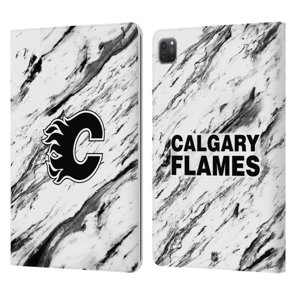 NHL Calgary Flames Marble Leather Book Wallet Case Cover For Apple iPad Pro 11 2020 / 2021 / 2022