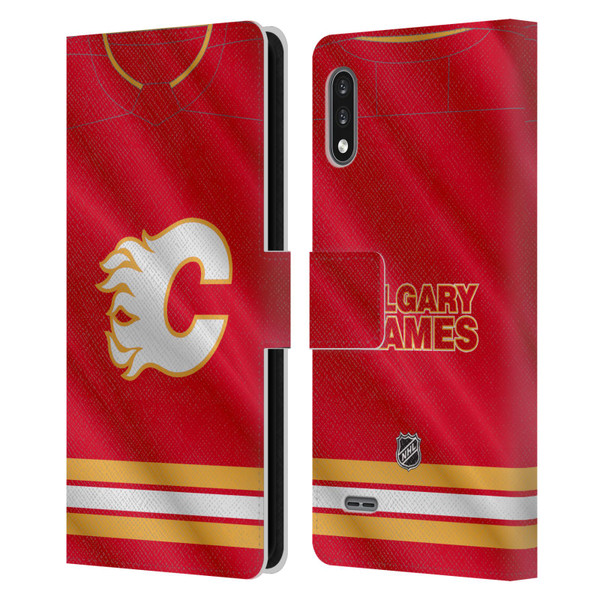 NHL Calgary Flames Jersey Leather Book Wallet Case Cover For LG K22