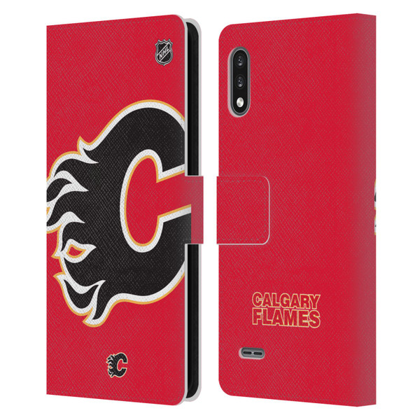 NHL Calgary Flames Oversized Leather Book Wallet Case Cover For LG K22