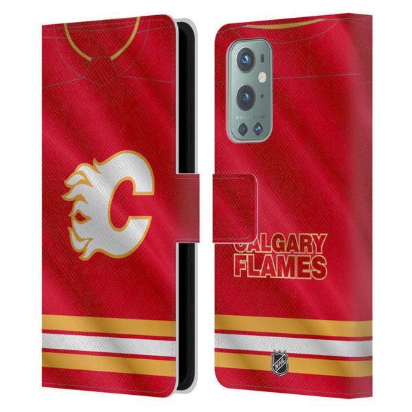 NHL Calgary Flames Jersey Leather Book Wallet Case Cover For OnePlus 9