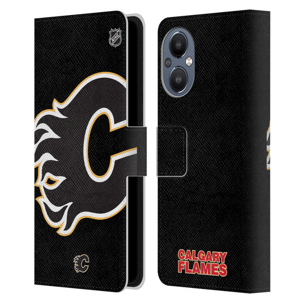 NHL Calgary Flames Oversized Leather Book Wallet Case Cover For OnePlus Nord N20 5G