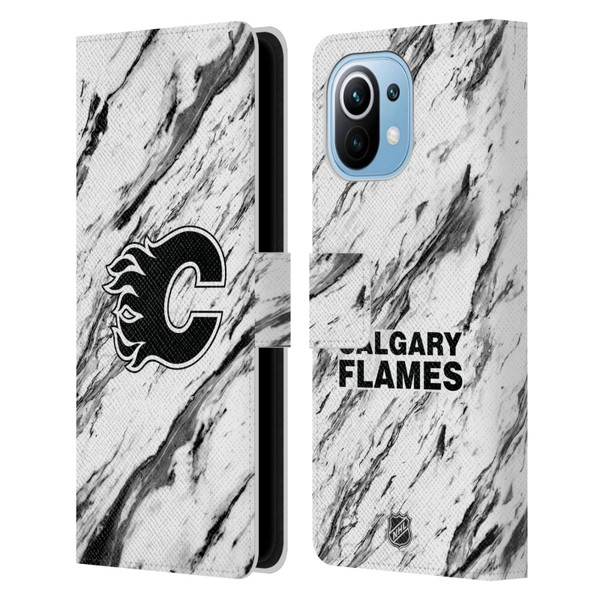 NHL Calgary Flames Marble Leather Book Wallet Case Cover For Xiaomi Mi 11