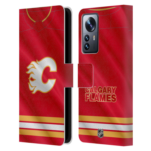 NHL Calgary Flames Jersey Leather Book Wallet Case Cover For Xiaomi 12 Pro
