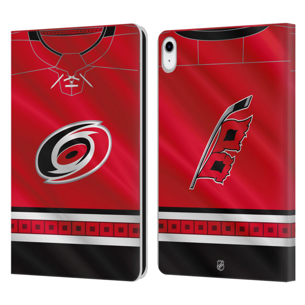 NHL Carolina Hurricanes Jersey Leather Book Wallet Case Cover For Apple iPad 10.9 (2022)