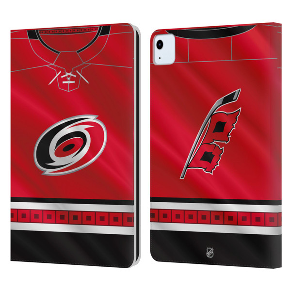 NHL Carolina Hurricanes Jersey Leather Book Wallet Case Cover For Apple iPad Air 11 2020/2022/2024