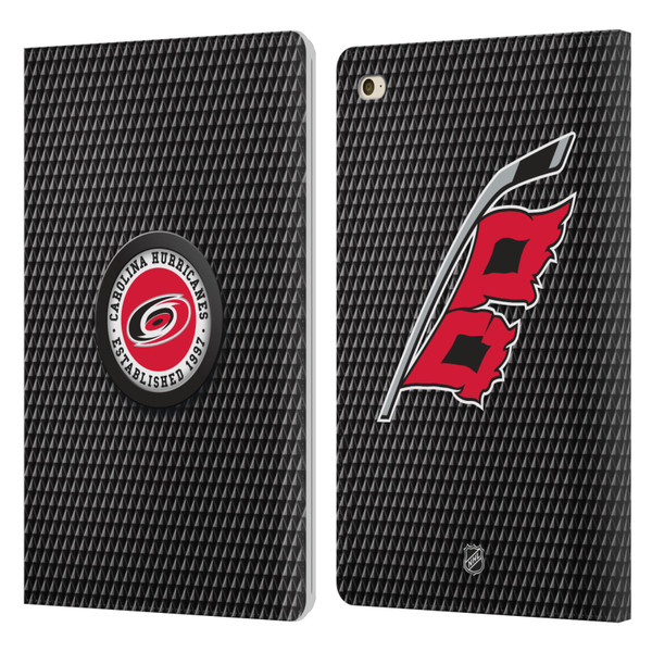 NHL Carolina Hurricanes Puck Texture Leather Book Wallet Case Cover For Apple iPad mini 4