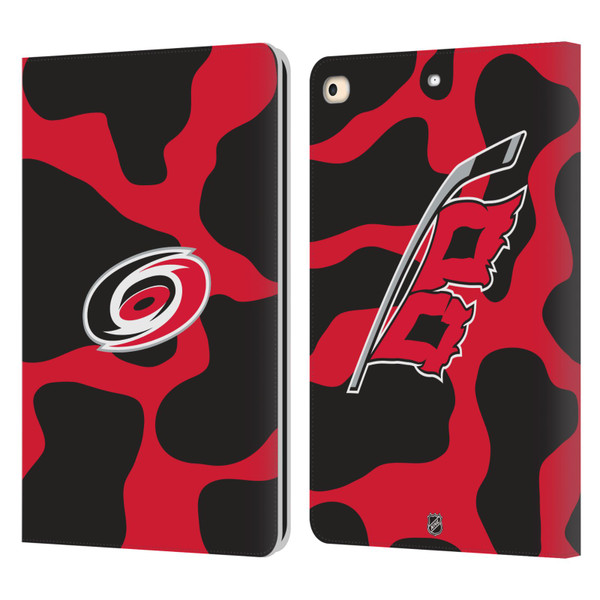 NHL Carolina Hurricanes Cow Pattern Leather Book Wallet Case Cover For Apple iPad 9.7 2017 / iPad 9.7 2018