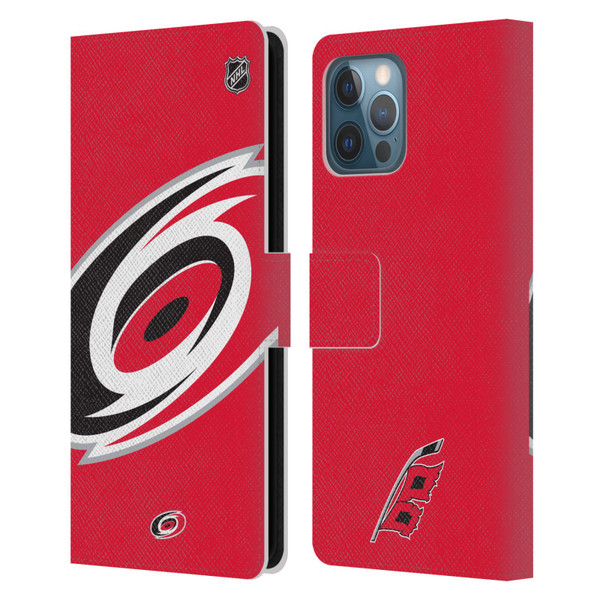 NHL Carolina Hurricanes Oversized Leather Book Wallet Case Cover For Apple iPhone 12 Pro Max