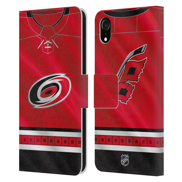 NHL Carolina Hurricanes Jersey Leather Book Wallet Case Cover For Apple iPhone XR