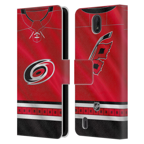 NHL Carolina Hurricanes Jersey Leather Book Wallet Case Cover For Nokia C01 Plus/C1 2nd Edition