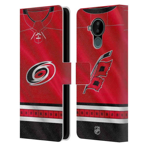 NHL Carolina Hurricanes Jersey Leather Book Wallet Case Cover For Nokia C30