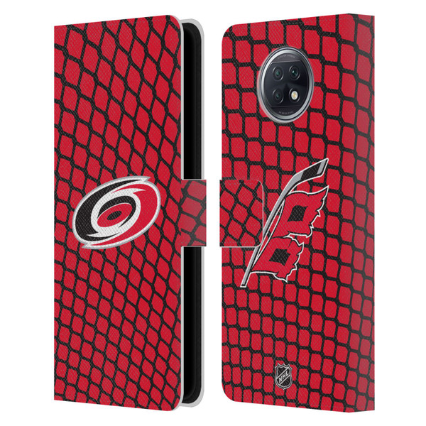 NHL Carolina Hurricanes Net Pattern Leather Book Wallet Case Cover For Xiaomi Redmi Note 9T 5G