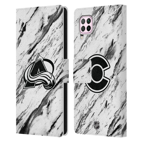 NHL Colorado Avalanche Marble Leather Book Wallet Case Cover For Huawei Nova 6 SE / P40 Lite
