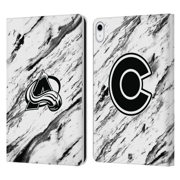 NHL Colorado Avalanche Marble Leather Book Wallet Case Cover For Apple iPad 10.9 (2022)