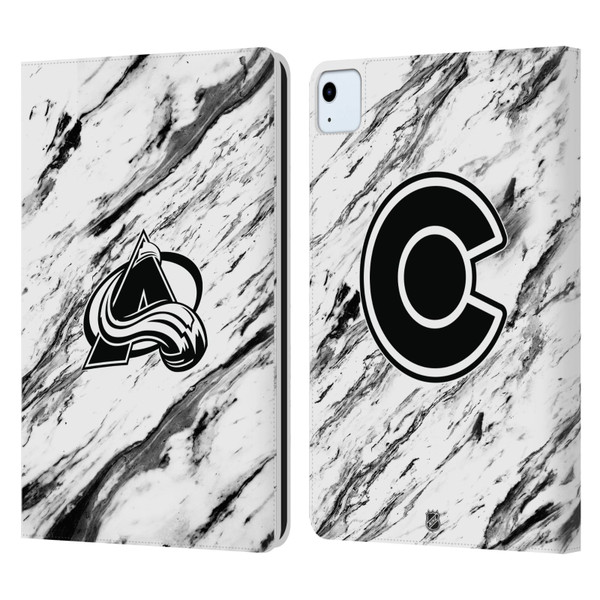 NHL Colorado Avalanche Marble Leather Book Wallet Case Cover For Apple iPad Air 11 2020/2022/2024