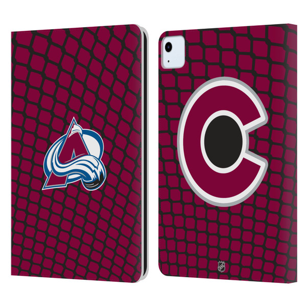 NHL Colorado Avalanche Net Pattern Leather Book Wallet Case Cover For Apple iPad Air 11 2020/2022/2024