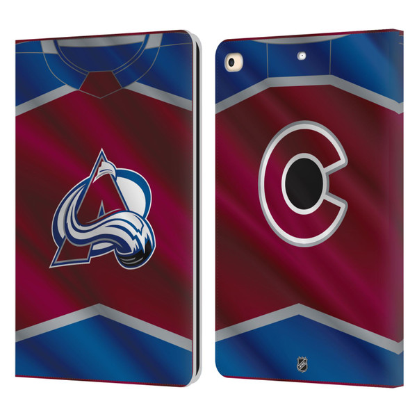 NHL Colorado Avalanche Jersey Leather Book Wallet Case Cover For Apple iPad 9.7 2017 / iPad 9.7 2018